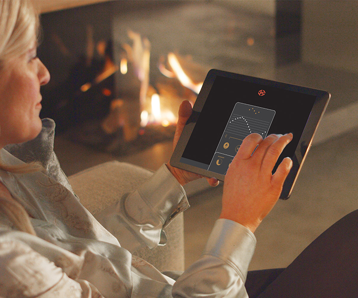 Dru gashaard Eco Wave bediening via tablet